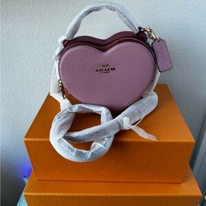 Coach Heart Crossbody Bag True Pink Multi Leather NWT $350